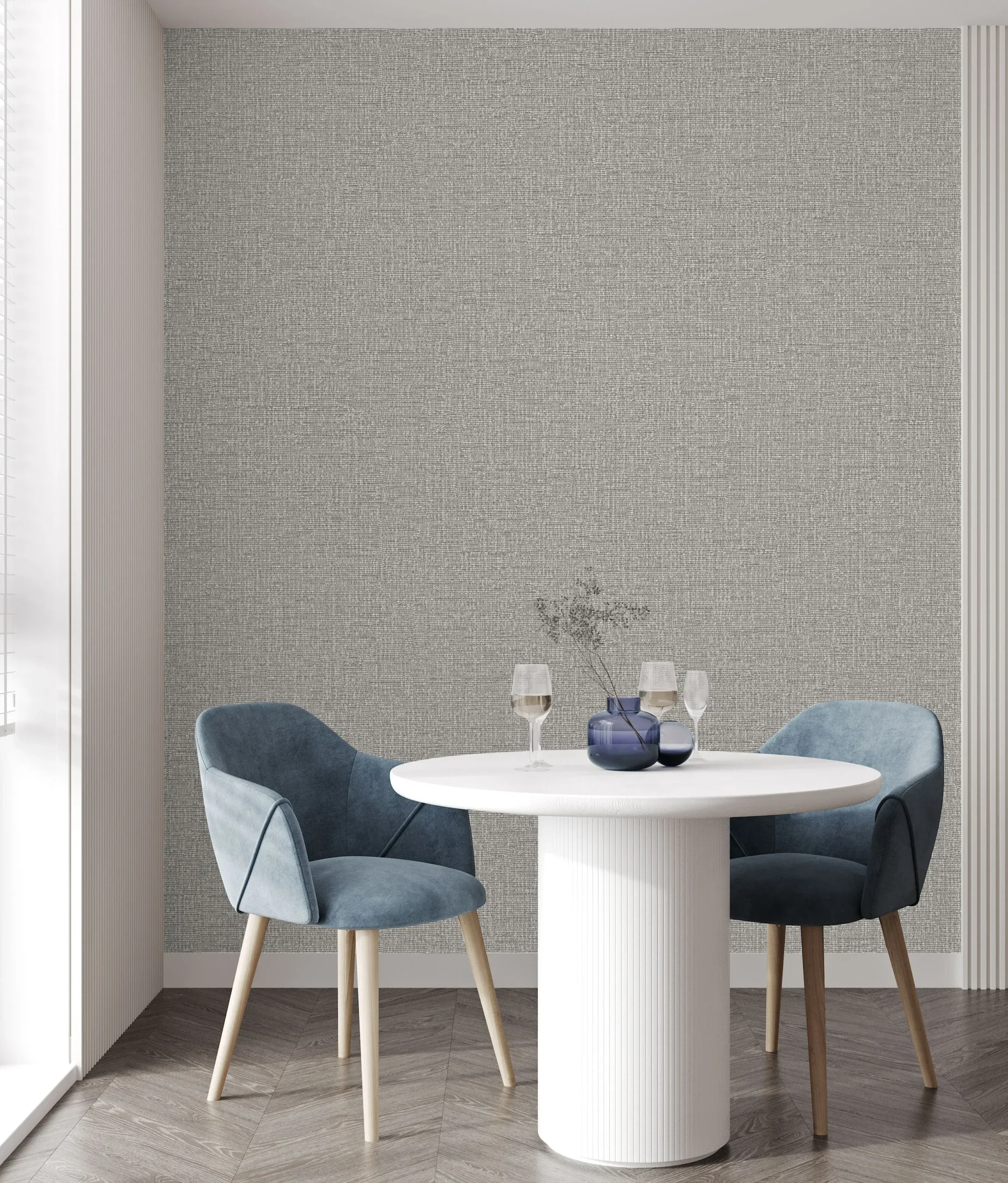 Gray Embossed Wallpaper – Understated Shimmer (24110-3)
